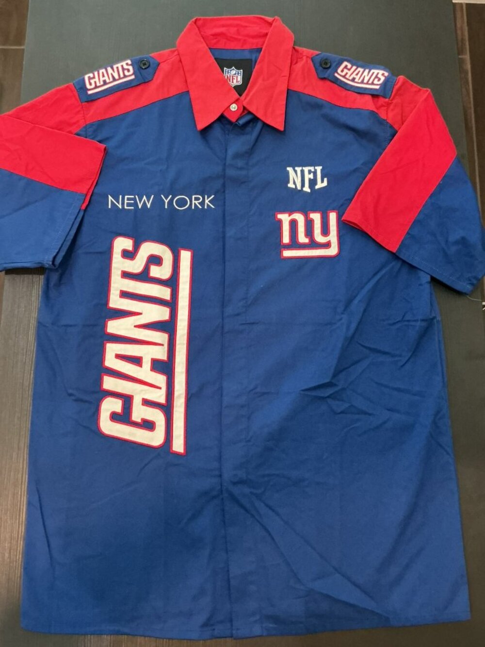 VINTAGE 90s NFL NY GIANTS FOOTBALL M Button-Up NWT Shirt (NOS)